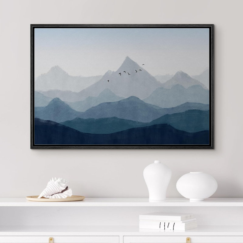 Frame Wall Art Abstract Navy Blue good Landscape Mountain Print Painting on Canvas Wall Art picture Large Print Printable Wall Art Prints